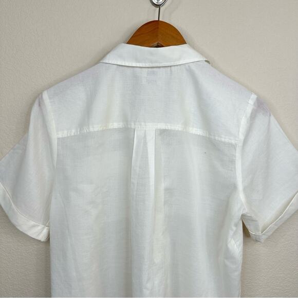 FAHERTY The Uptown Shirt Whisper Ivory Lightweight Organic Cotton Womens Sz M - Picture 10 of 15